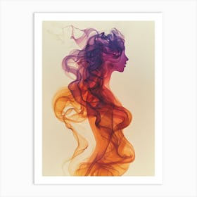 Abstract Woman In Smoke 2 Art Print