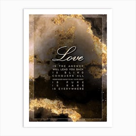 Love Gold Star Space Motivational Quote Art Print