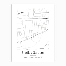 Bradley,United States Minimalist Map Art Print