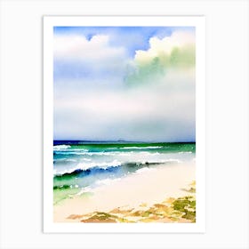 Galle Face Green Beach 3, Colombo, Sri Lanka Watercolour Art Print