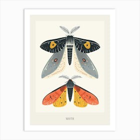 Colourful Insect Illustration Moth 52 Poster Art Print