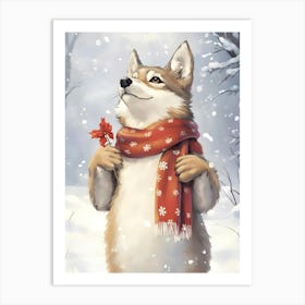 Fox In The Snow 6 Art Print