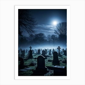 Graveyard At Night 22 Art Print