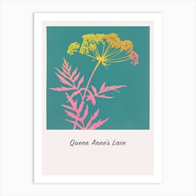 Queen Annes Lace 2 Square Flower Illustration Poster Art Print