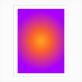 Orange and Purple Aura Sunset Gradient Art Print