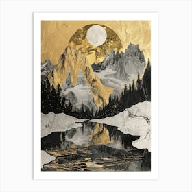 Moonlight Mountain Art Print