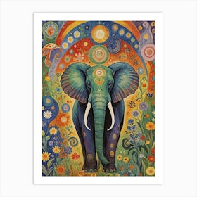 Elephant In The Rainbow Art Print