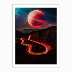 Fire Planet Night Trails Art Print