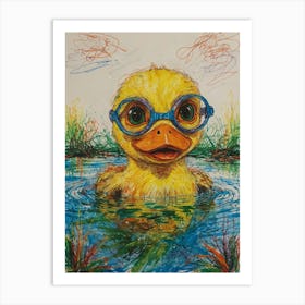 Duck In Glasses Art Print