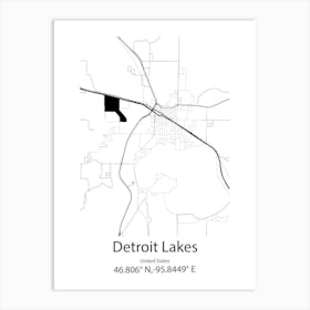 Detroit,United States Minimalist Map Art Print