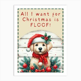 Christmas Puppy Sign Art Print