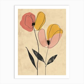 Bali Flower Market Boho Minimalist Style 1 Art Print