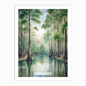 Congaree National Park Watercolor Painting Art Print