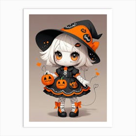 Cute Halloween Witch 4 Art Print