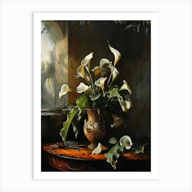 Baroque Floral Still Life Calla Lily 4 Art Print