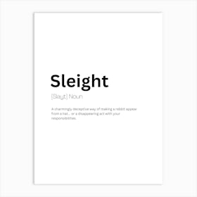 Sleight Definition Meaning Art Print