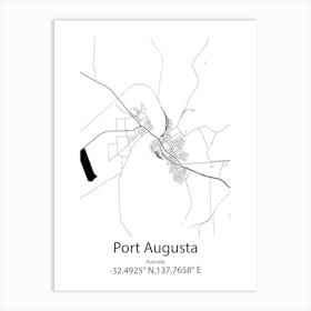 Port Augusta,Australia Minimalist Map Art Print