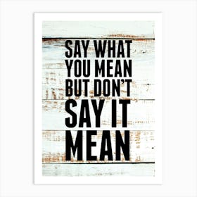 Say What You Want Art Print