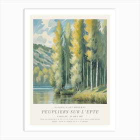 Claude Monet Style Art Exhibition Poplar Trees Modern Art Gallery Art Print