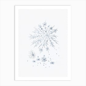 Fragile, Snowflakes, Pencil Illustration 3 Art Print