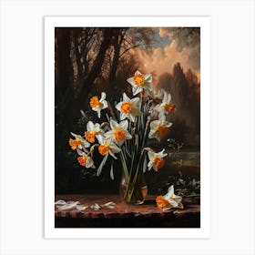 Baroque Floral Still Life Daffodil 1 Art Print