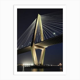 Charleston Bridge At Night Art Print