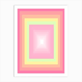 Pastel Rainbow Geometric Shapes Art Print