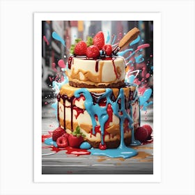 Cake With Splatters Art Print