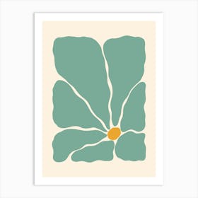 Abstract Flower 02 - Teal Art Print