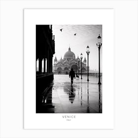 Poster Of Venice, Italy, Black And White Analogue Photography 2 Art Print