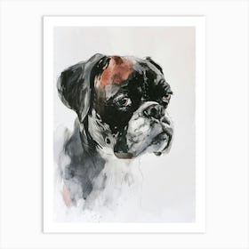 Boxer Watercolor Painting 1 Art Print