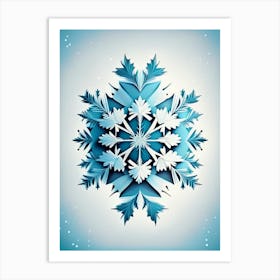 Unique, Snowflakes, Retro Drawing 4 Art Print
