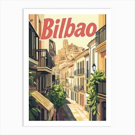 Aihrgdesign A Classic 1960s Travel Poster For Bilbao 1 Art Print