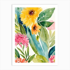 Watercolor Flowers 56 Art Print