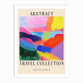 Abstract Travel Collection Poster United States Of America 2 Art Print