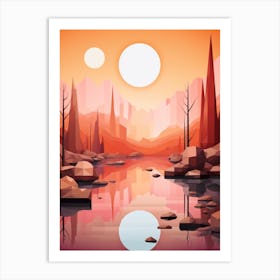 Landscape Geometric Abstract Illustration 7 Art Print