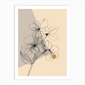 Minimalist Orchid Lines B Art Print