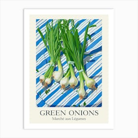 Marche Aux Legumes Green Onions Summer Illustration 4 Art Print