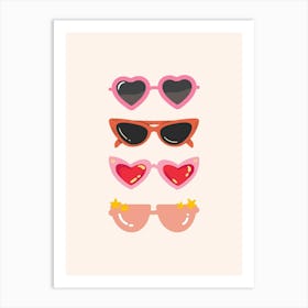 Valentine'S Day Sunglasses Art Print