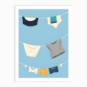 Clothes Hanging in Laundry Art Print