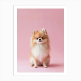 Pomeranian Dog Portrait. Generated AI. Art Print Art Print