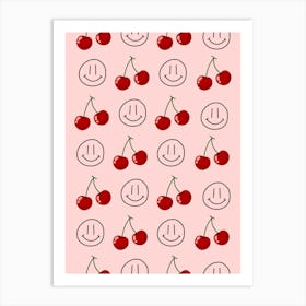 Cherry Pattern Art Print