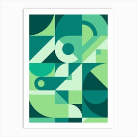 Green Geometric Shapes Art Print