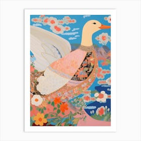 Maximalist Bird Painting Duck 3 Art Print