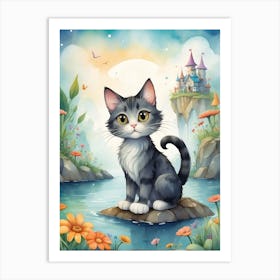 Cat In The Castle Art Print