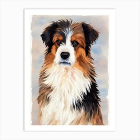 Pyrenean Shepherd 2 Watercolour Dog Art Print