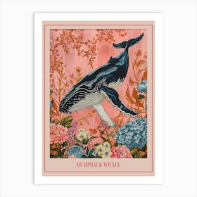 Floral Animal Painting Humpback Whale 2 Poster Art Print
