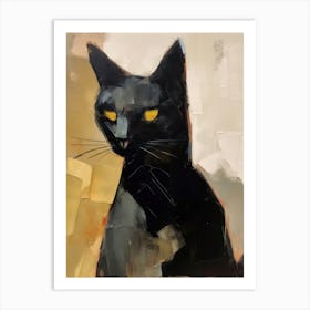 Black Cat Style Abstract Art Print