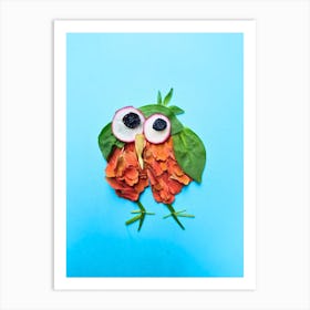 Zinnia owl 2 Art Print