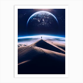 At The Top Of The Dune Silhouette Art Print